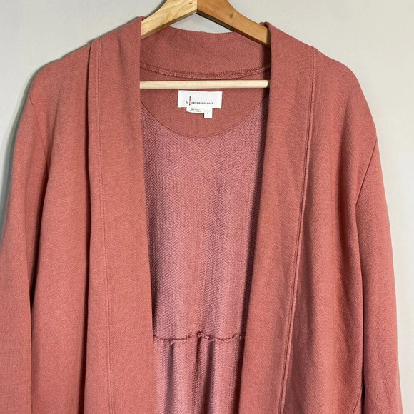 Anthropologie Lila Tiered Cardigan Women's Large Long Sleeve Open Front Pockets - Picture 7 of 16